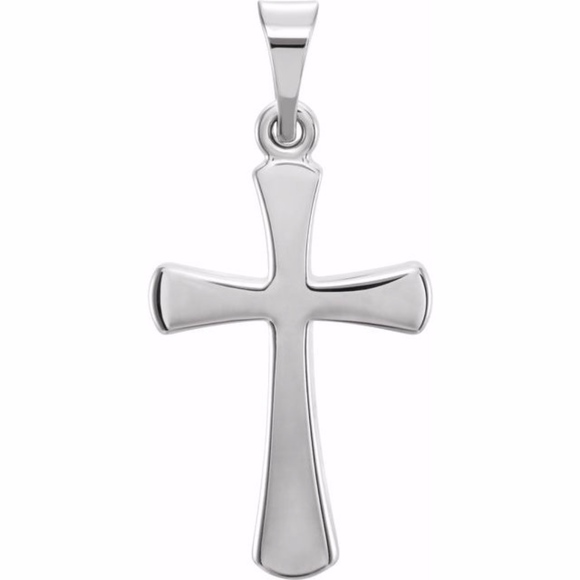 14K White Gold Cross Pendant